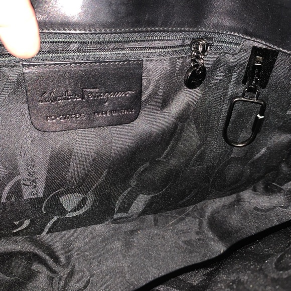 Salvatore Ferragamo Small Black Suede Gancini Single-strap Shoulder Bag EUC - Picture 5 of 8